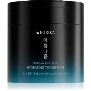Azonnali szállítás KORIKAKorean Heritage Silk & 8 Types of Hyaluronic Acid Hydrating Toner Pads tisztító vattakorong hidratáló hatással
