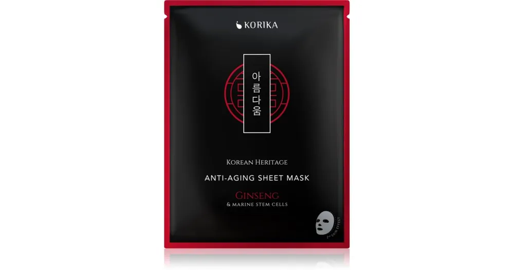 Korlátozott ajánlat KORIKAKorean Heritage Red Ginseng & Adenosine Anti-aging Sheet Mask ráncok elleni gézmaszk