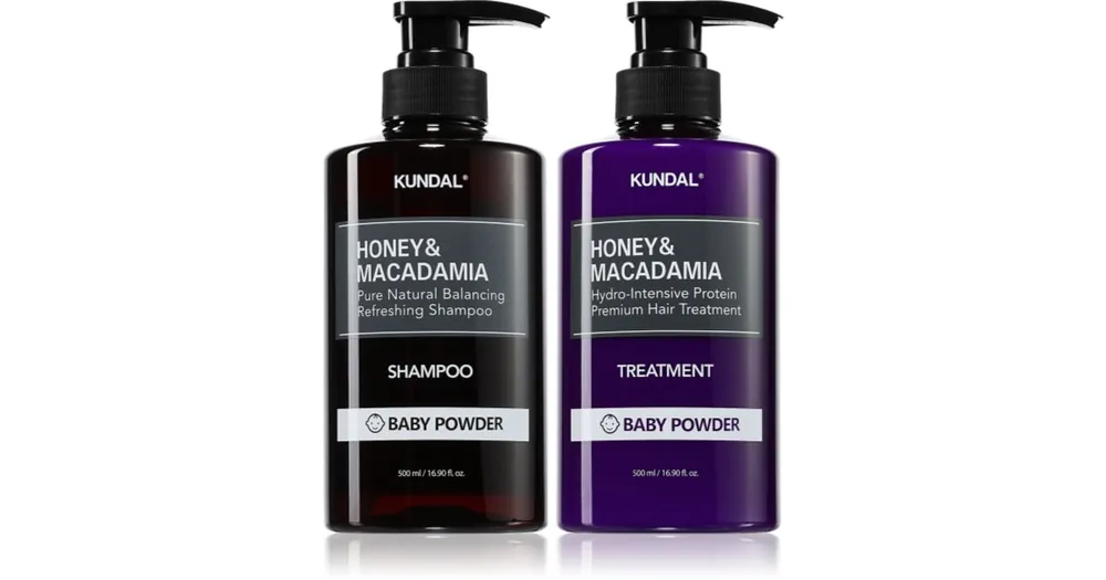 Legnépszerűbb KUNDALHoney & Macadamia Baby Powder szett száraz és sérült hajra