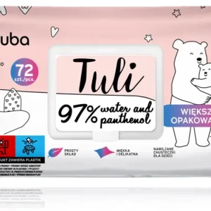 Gyors kiszállítás LubaTuli 97% Water and Panthenol finom nedves törlőkendők gyermekeknek