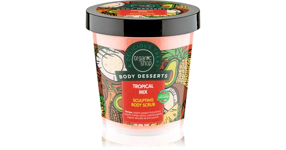 Organic ShopBody Desserts Tropical Mix karcsúsító test peeling Újdonság