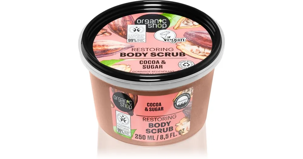 Organic ShopBody Scrub Cocoa & Sugar testpeeling Biztonságos vásárlás