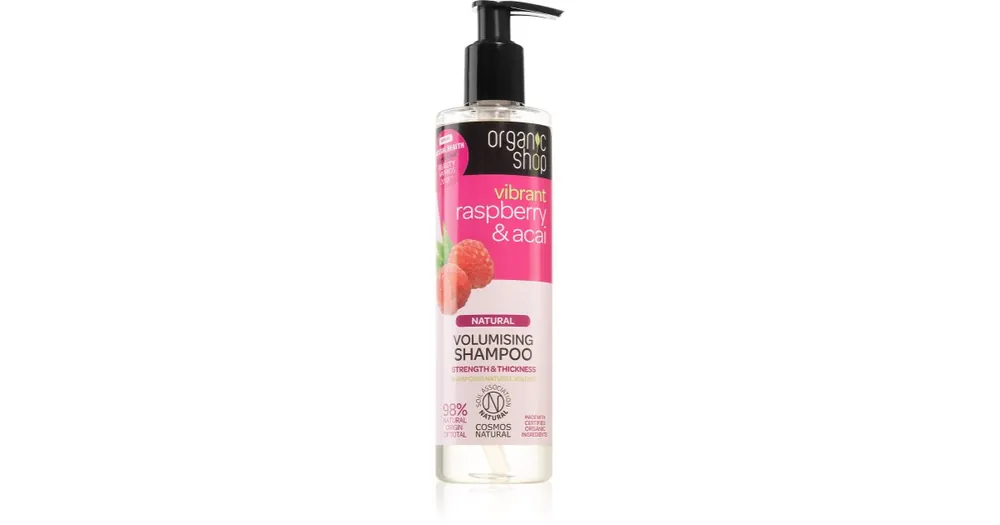 Bestseller Organic ShopNatural Raspberry & Acai tömegnövelő tisztító sampon