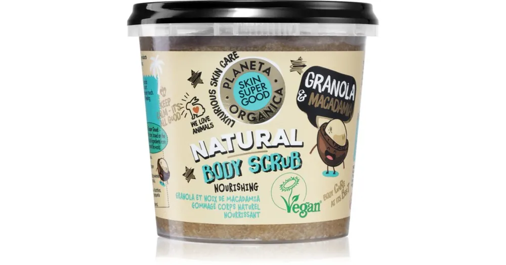 Bestseller Organic ShopSkin Super Good Granola & Macadamia tápláló testpeeling