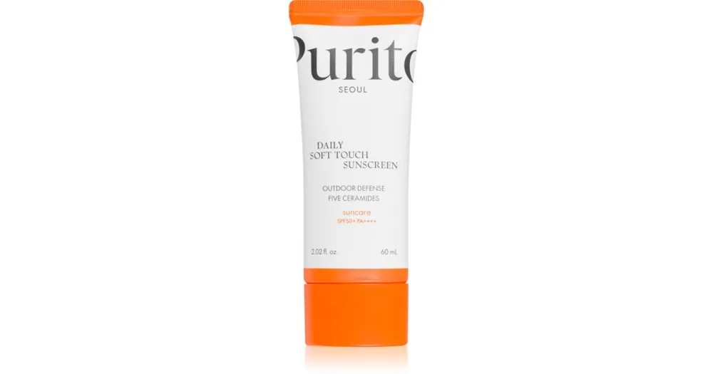Újdonság PuritoDaily Soft Touch Sunscreen gyengéd védő arckrém SPF 50+