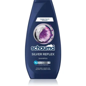Árengedmény SchwarzkopfSchauma Silver Reflex sampon a sárga tónusok neutralizálására szőkített, melírozott, hideg szőke hajra