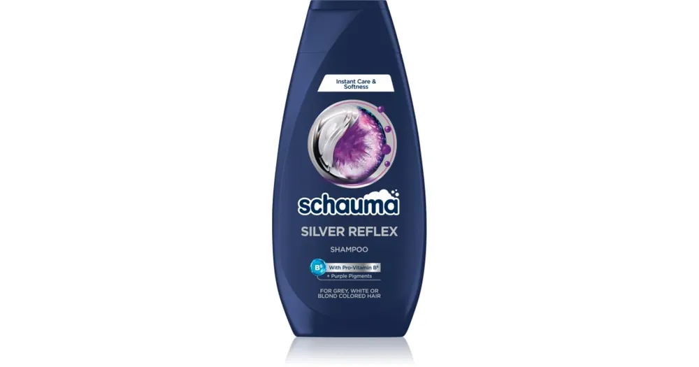 Árengedmény SchwarzkopfSchauma Silver Reflex sampon a sárga tónusok neutralizálására szőkített, melírozott, hideg szőke hajra