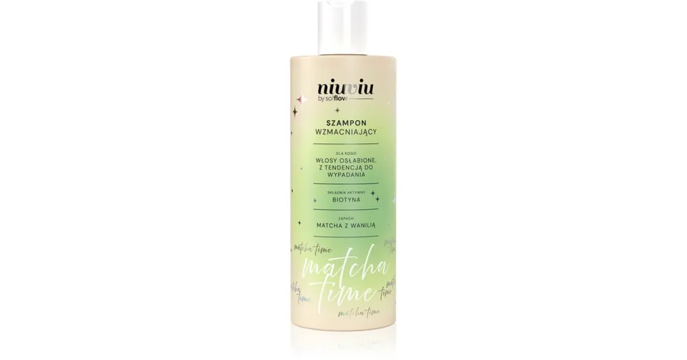 Olcsóbb so!flowMatcha Time Strengthening Shampoo erősítő sampon a gyenge hajra