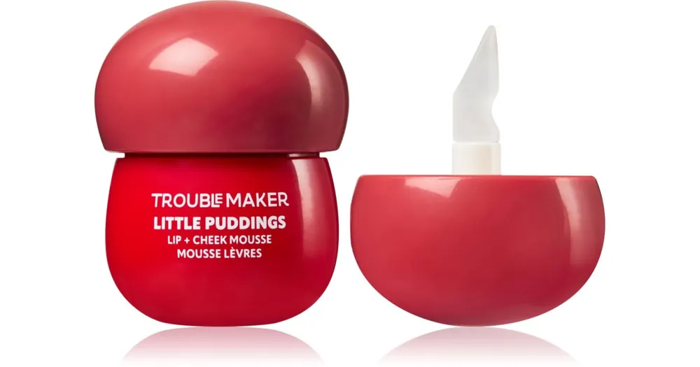 Trouble MakerLittle Pudding Lip + Cheek Mousse multifunkcionális smink ajkakra és arcra Gyors szállítás