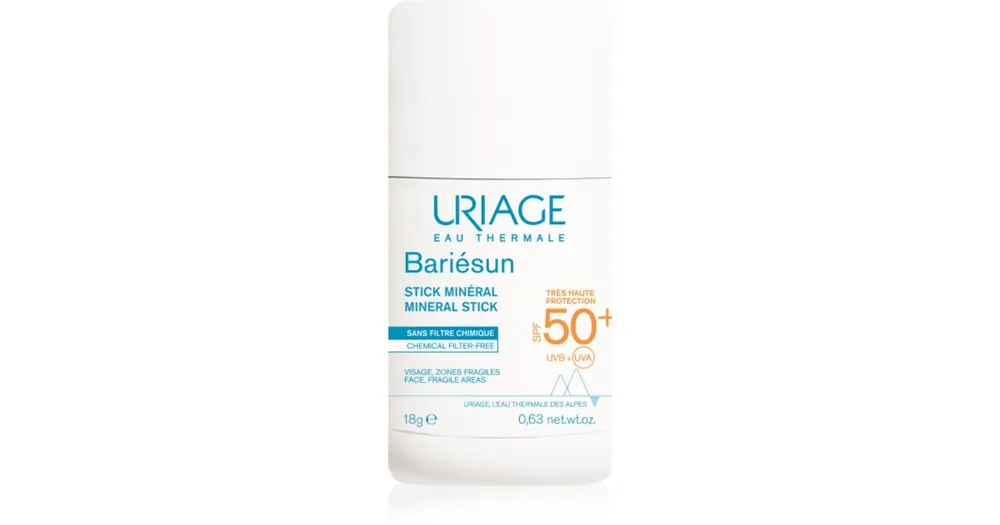 UriageBariésun Mineral Stick SPF 50+ ásványi védőkrém érzékeny területekre ceruzában SPF 50+ Különleges ajánlat