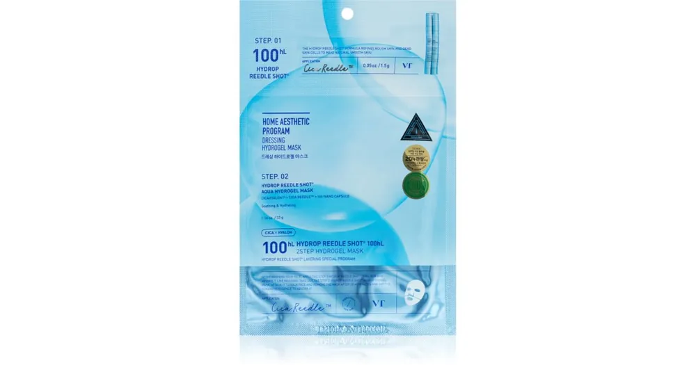 Biztonságos vásárlás VT CosmeticsHydrop Reedle Shot 100 2Step Hydrogel Mask intenzív hidrogélmaszk hidratáló hatással