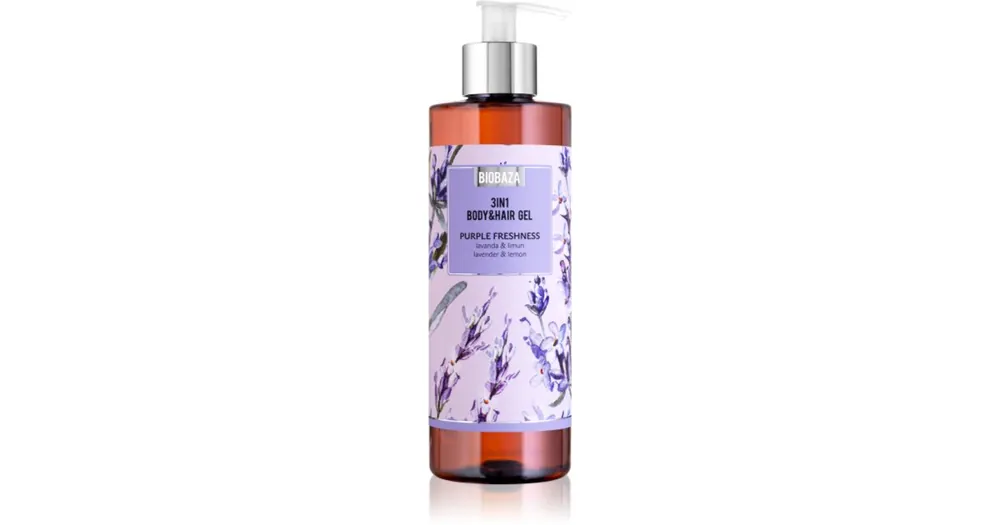 Kihagyhatatlan ajánlat BIOBAZA3in1 Body&Hair Gel Purple Freshness sampo, kondicionáló és tusfürdő 3 in 1
