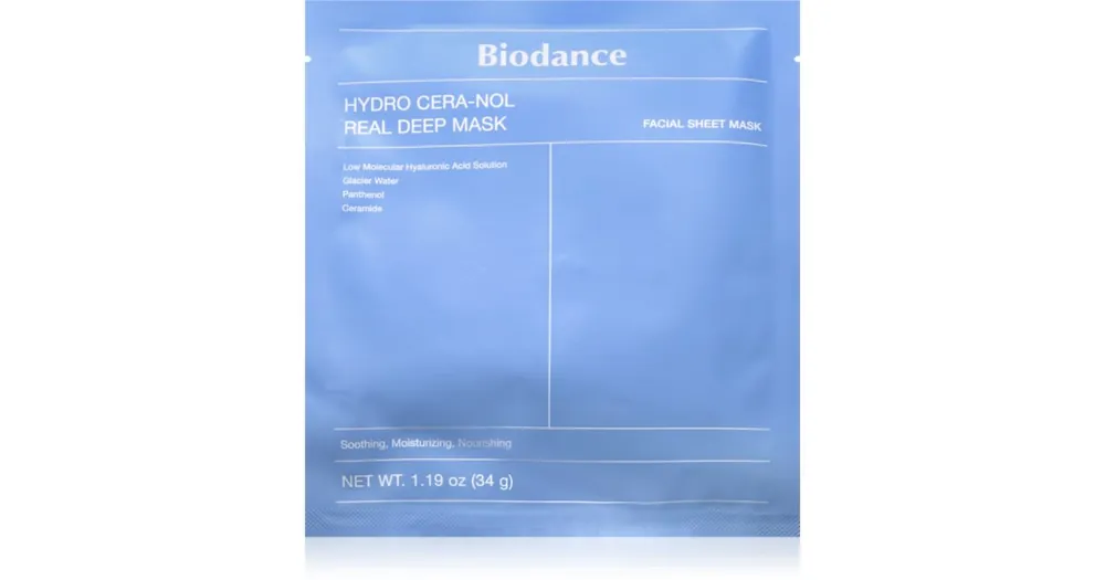 BiodanceHydro Cera-nol Real Deep Mask hidratáló arcmaszk nyugtató hatással Ne maradj le