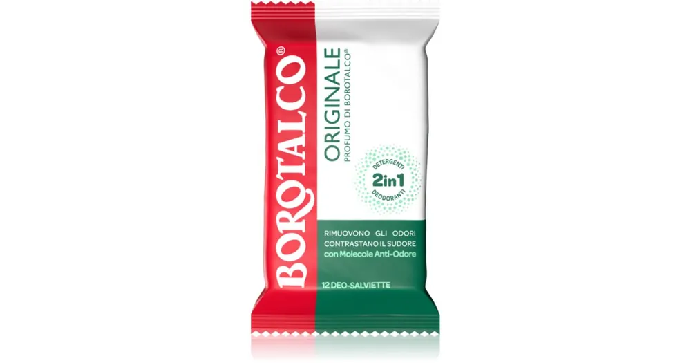 Expressz kézbesítés BorotalcoOriginal Deo Wipes frissítő nedves törlőkendők lábakra, testre és hónaljra