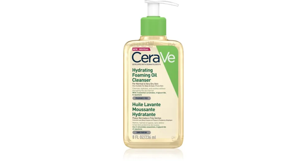 Árcsökkenés CeraVeCleansers Hydrating Foaming Oil Cleanser tisztító olaj hidratáló hatással