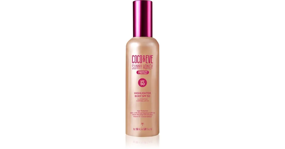 Kihagyhatatlan ajánlat Coco & EveSunny Honey Highlighter Body SPF50 védő szérum élénkítő hatással