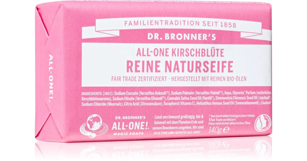 Prémium Dr. Bronner’sCherry Blossom Pure Castile Soap Bar Szilárd szappan