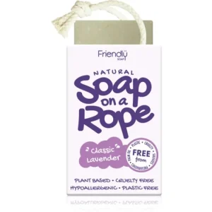 Akciós ár Friendly SoapSoap on a Rope Lavender természetes szappan zsinóron