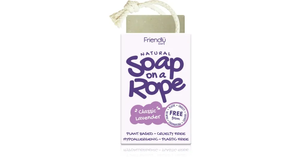Akciós ár Friendly SoapSoap on a Rope Lavender természetes szappan zsinóron
