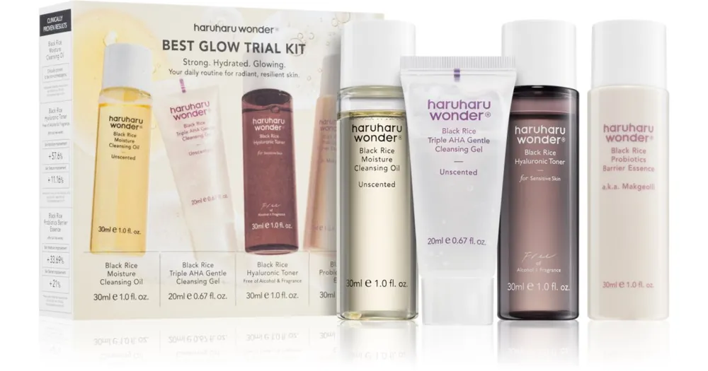 Vedd meg most Haruharu WonderBest Glow Trial Kit utazási készlet élénk és hidratált bőr