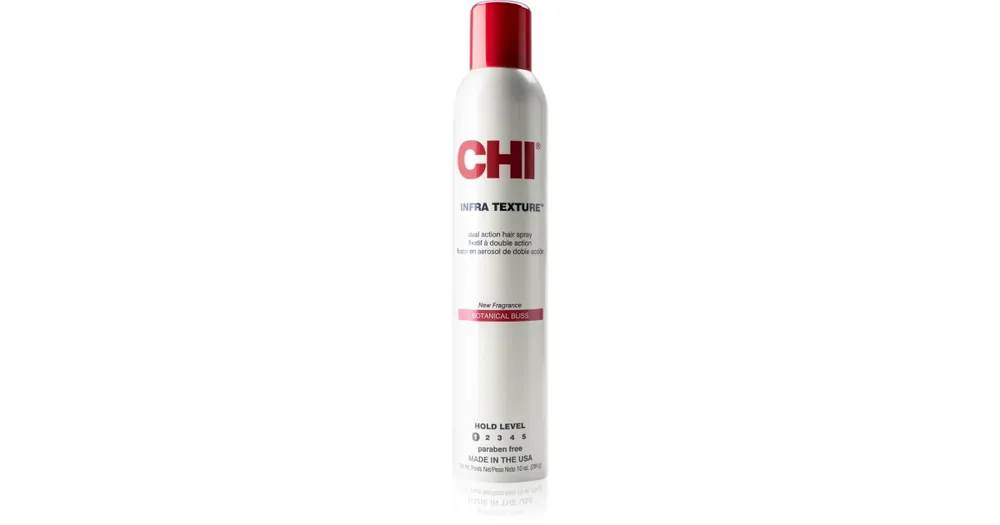 Különleges ajánlat CHIInfra Botanical Bliss Texture Hair Spray haj spray a hajformázáshoz, melyhez magas hőfokot használunk