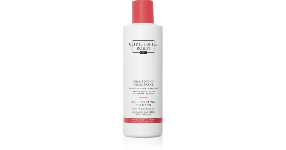 Christophe RobinRegenerating Shampoo with Prickly Pear Oil mélyregeneráló sampon sérült, vegyileg kezelt hajra Végkiárusítás