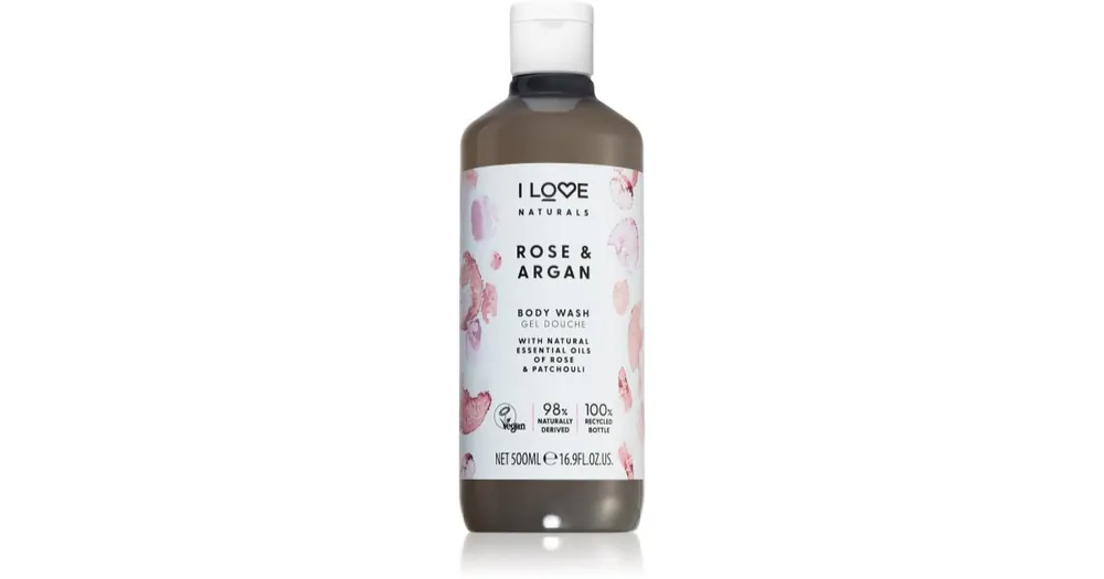 I LoveNaturals Rose & Argan bódító illatú tusfürdő rózsa illattal Kedvezmény