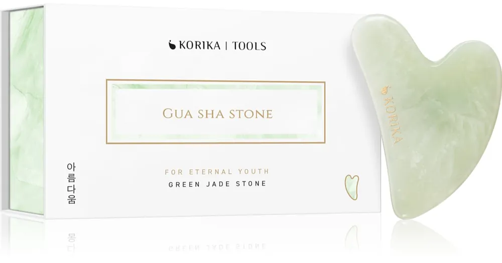 KORIKATools Gua Sha Green Jade Stone Jade Green masszázs szegédeszköz az arcra Végkiárusítás