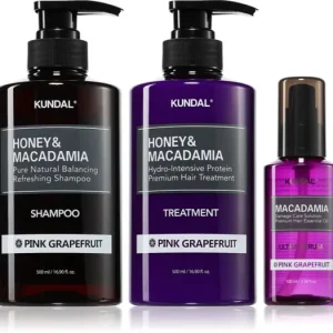 Kihagyhatatlan ajánlat KUNDALHoney & Macadamia Pink Grapefruit szett száraz és sérült hajra