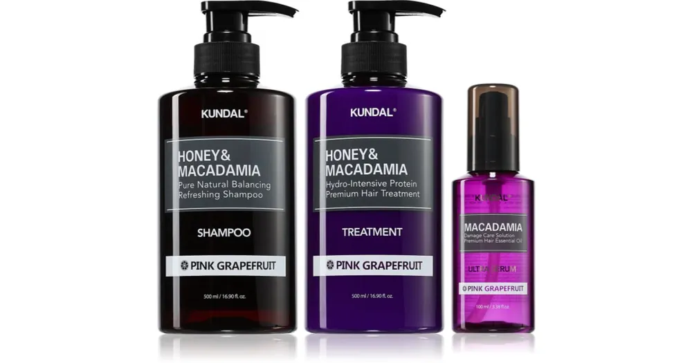 Kihagyhatatlan ajánlat KUNDALHoney & Macadamia Pink Grapefruit szett száraz és sérült hajra