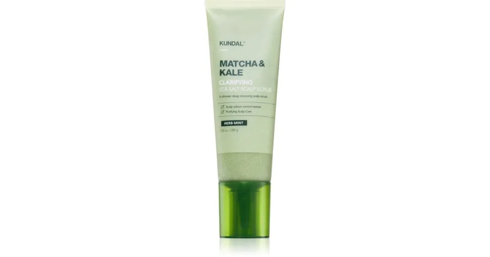 Olcsó KUNDALMatcha & Kale Herb Mint tisztító peeling a hajra és a fejbőrre