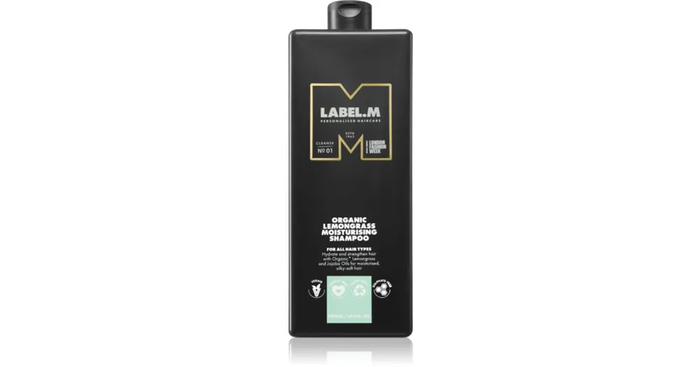 Szezonális akció label.mLemongrass Moisturising Shampoo hidratáló sampon citrommal és citromfűvel