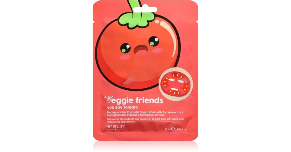 Vásárlói kedvenc Mad BeautyVeggie Friends Tomato arcmaszk antioxidáns hatású