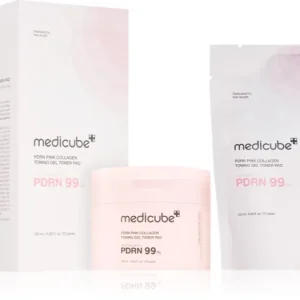 medicubePDRN Pink Collagen Toning Gel Toner Pad tonizáló párnák az élénk és kisimított arcbőrért Szezonális akció
