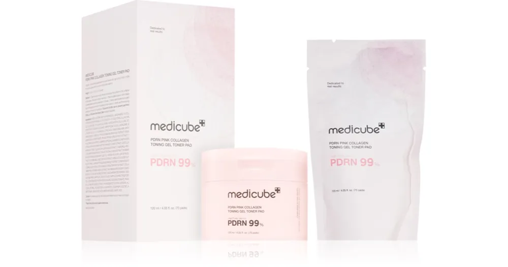 medicubePDRN Pink Collagen Toning Gel Toner Pad tonizáló párnák az élénk és kisimított arcbőrért Szezonális akció