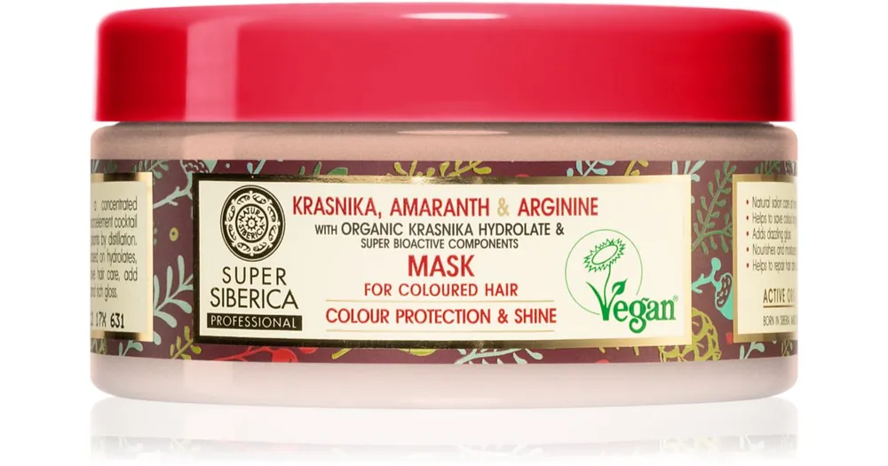 Akciós ár Natura SibericaKrasnika, Amaranth & Arginine ápoló maszk festett hajra