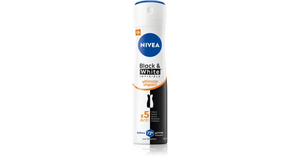 Olcsóbb NIVEAInvisible Black & White Ultimate Impact izzadásgátló spray hölgyeknek