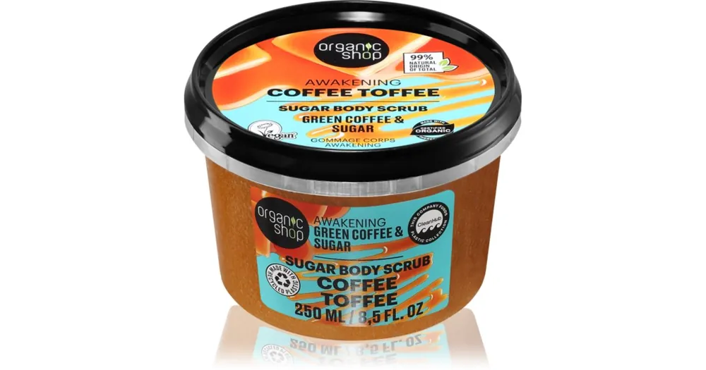Organic ShopCoffee Toffee testpeeling élénkítő hatás Vedd meg most