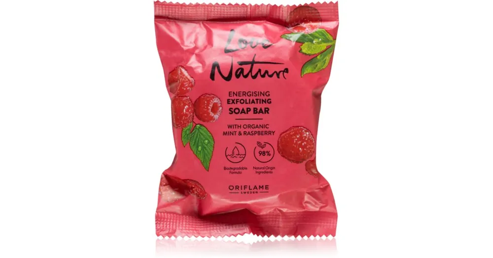 Akciós ár OriflameLove Nature Organic Mint & Raspberry tisztító kemény szappan