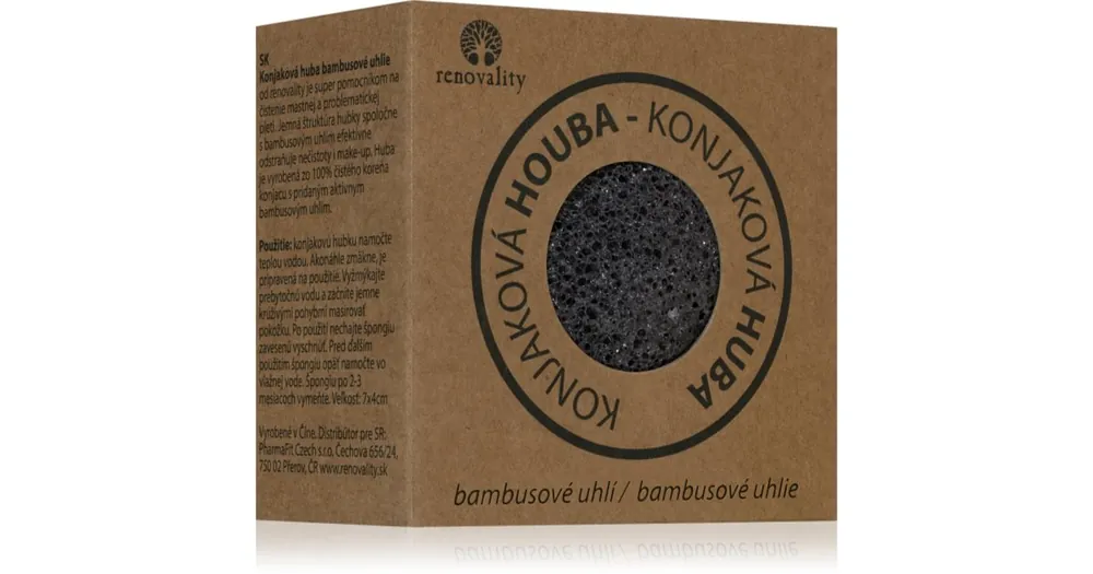 RenovalityKonjac mushroom bamboo charcoal tisztító szivacs a problémás bőrre Utolsó esély