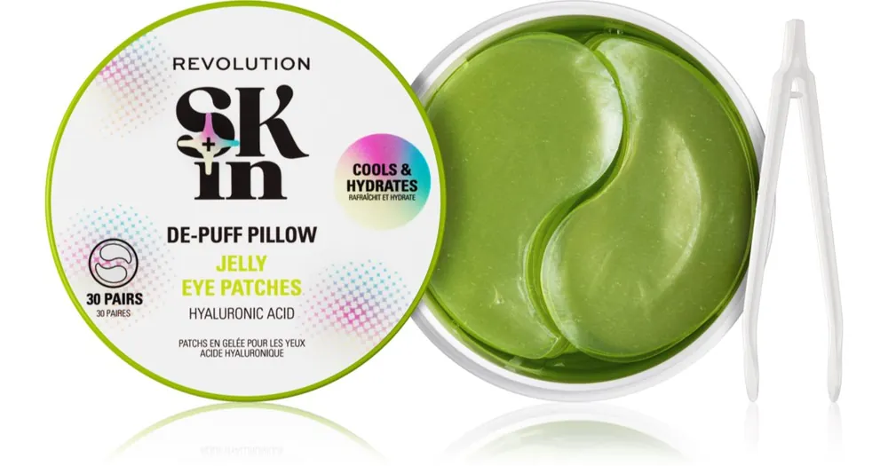 Olcsó Revolution SkincareSkindividual Happy Hydrate De-Puff Hyaluronic Acid Jelly Eye Patches hidratáló gél párnácskák a szem köré