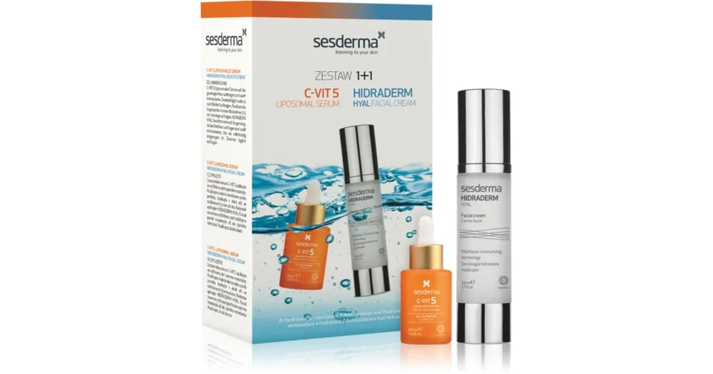 SesdermaSet C-Vit 5 + Hidraderm Hyal ajándékszett élénk és hidratált bőr Árengedmény