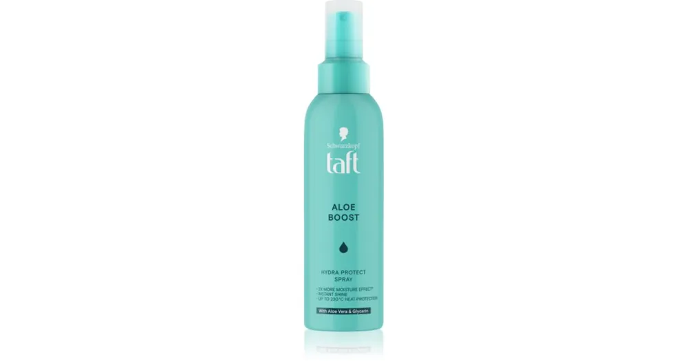 Biztonságos vásárlás SchwarzkopfTaft Aloe Boost hidratáló hajspray a hajformázáshoz, melyhez magas hőfokot használunk