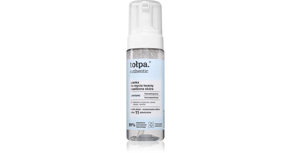 Rendeld meg most TołpaAuthentic Facial Cleansing Foam tisztító hab hidratáló hatással