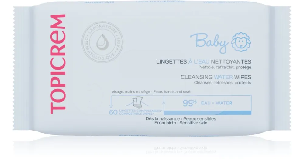 TopicremBABY Cleansing Water Wipes nedves törlőkendő gyerekeknek Biztonságos fizetés