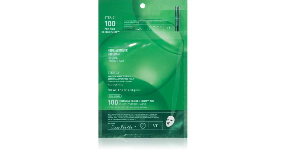 Csak ma VT CosmeticsPro Cica Reedle Shot 100 2Step Hydrogel Mask intenzív hidrogélmaszk nyugtató hatással