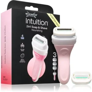 Korlátozott ajánlat Wilkinson SwordIntuition 2in1 Soap & Shave Nourishing borotva + tartalék fej