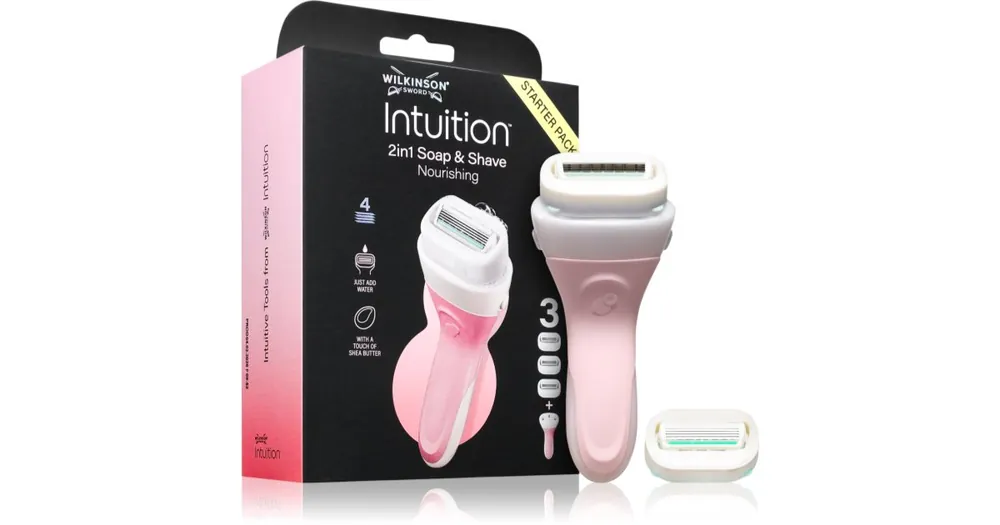 Korlátozott ajánlat Wilkinson SwordIntuition 2in1 Soap & Shave Nourishing borotva + tartalék fej