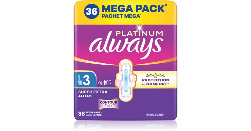 Árcsökkenés AlwaysPlatinum Super Extra Size 3 egészségügyi betétek szárnyakkal