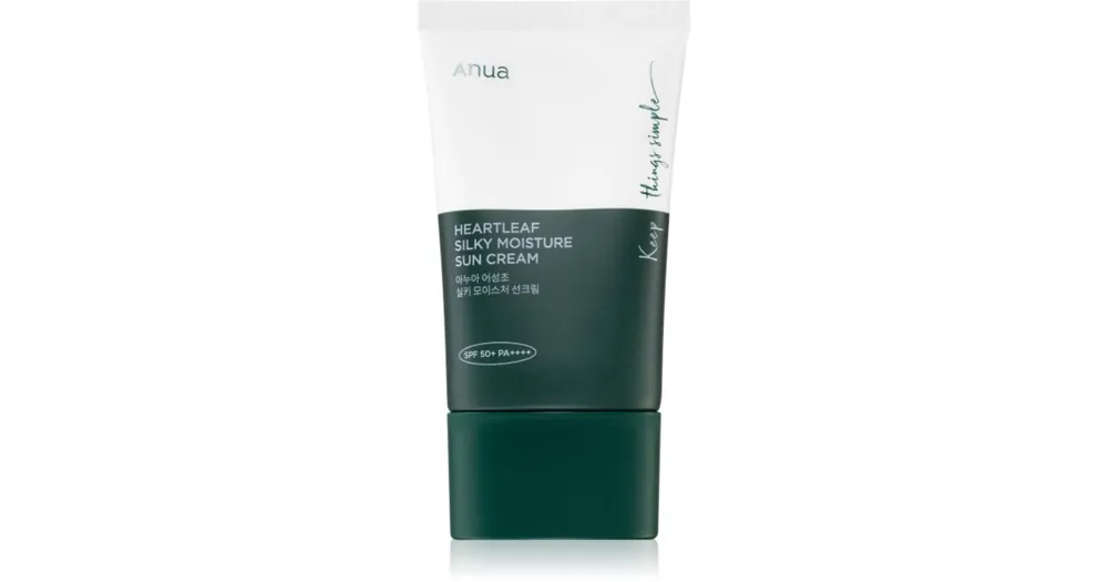 Ne maradj le AnuaHeartleaf Silky Moisture Sun Cream intenzíven hidratáló nappali krém SPF 50+